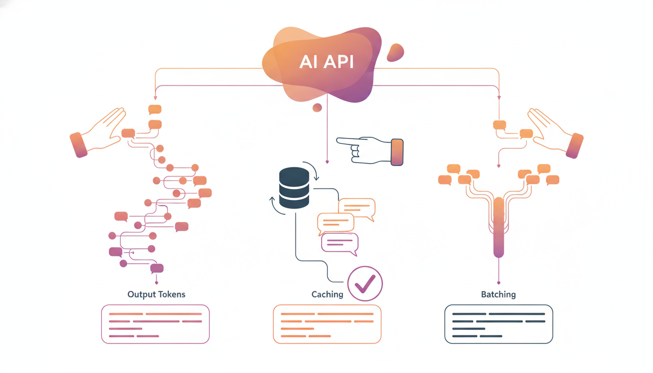 How do output tokens, caching, and batching impact your AI API bill?
