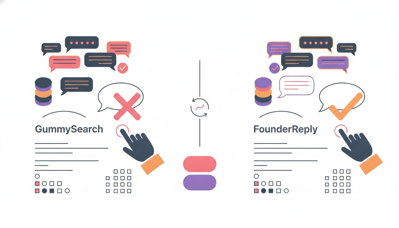How do FounderReply and GummySearch compare head-to-head?