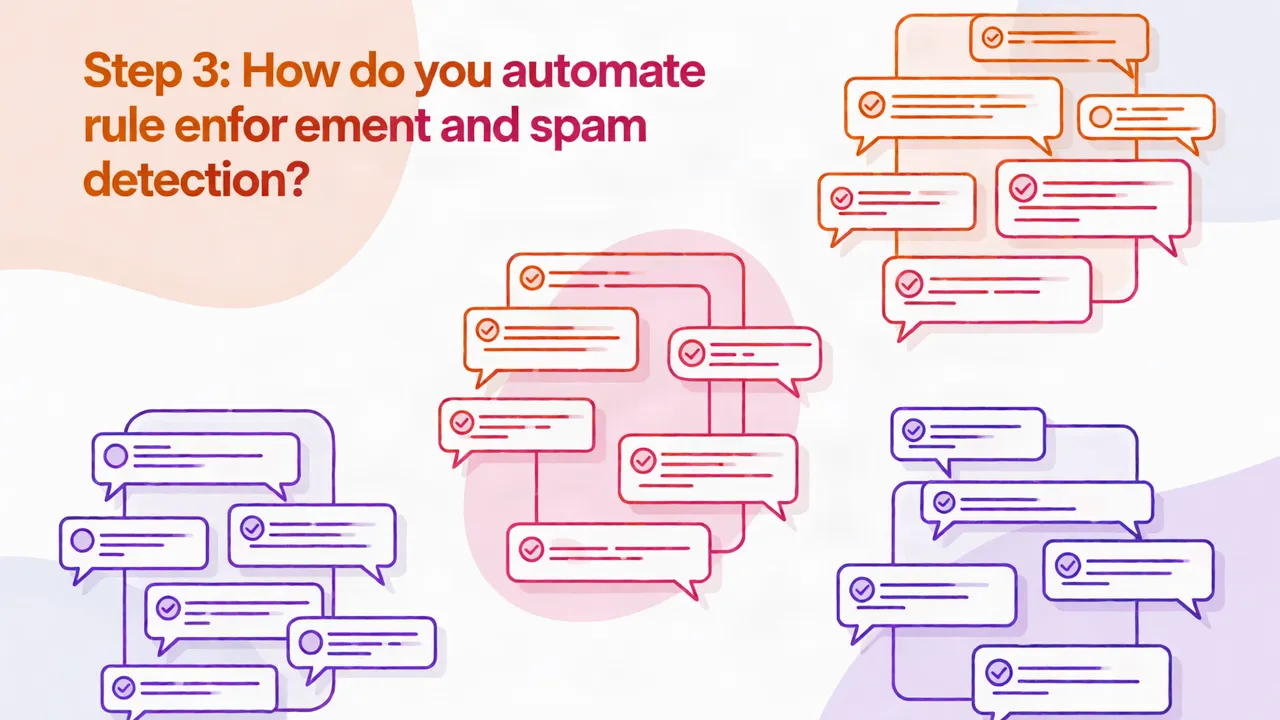 Step 3: How do you automate rule enforcement and spam detection?