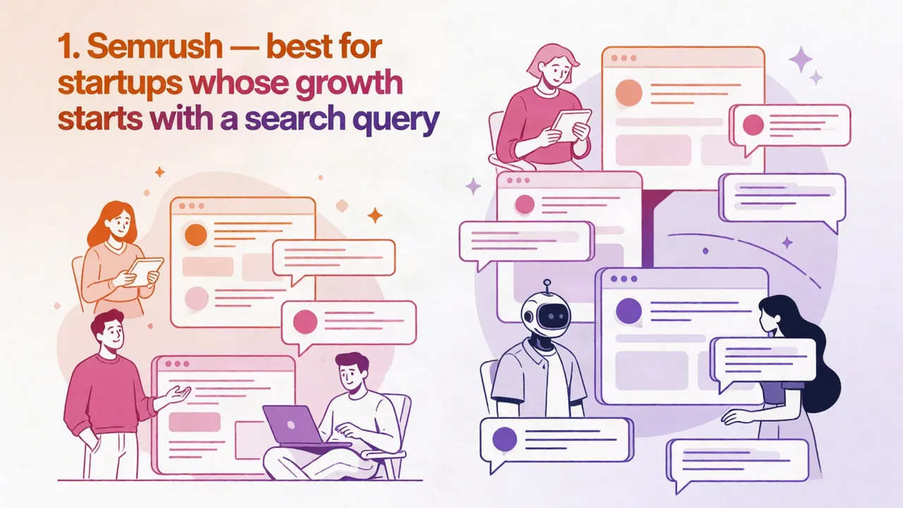 1. Semrush — best for startups whose growth starts with a search query